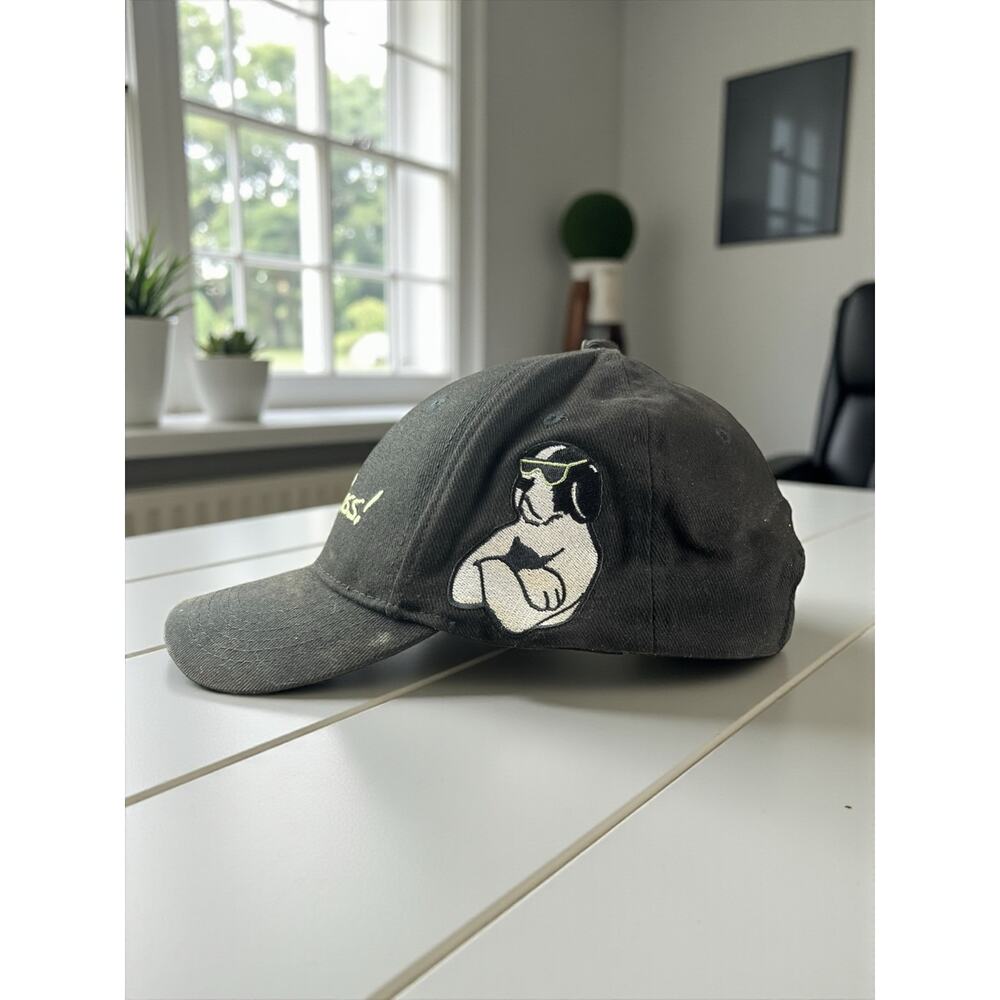 Big Dogs Black Adjustable Baseball Hat Embroidered Dog Logo Cotton Cap Dadcore